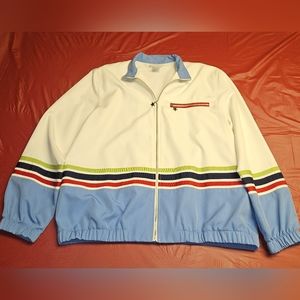 Alfred Dunner Vintage Bomber Jacket sz12 4th July Memorial Day Holiday Colors